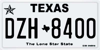 TX license plate DZH8400