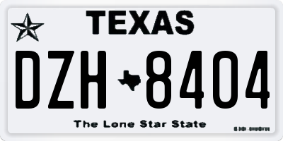 TX license plate DZH8404