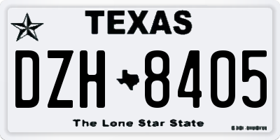 TX license plate DZH8405