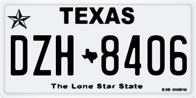 TX license plate DZH8406