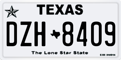 TX license plate DZH8409