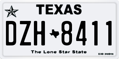 TX license plate DZH8411