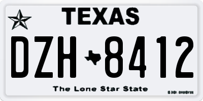 TX license plate DZH8412