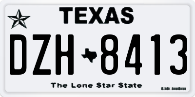 TX license plate DZH8413