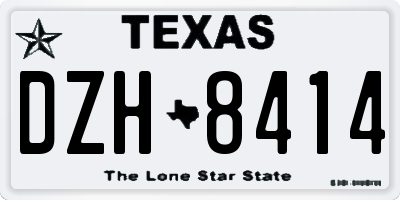 TX license plate DZH8414