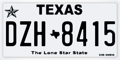 TX license plate DZH8415