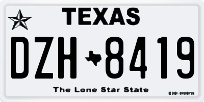 TX license plate DZH8419