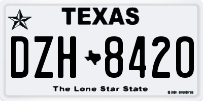 TX license plate DZH8420