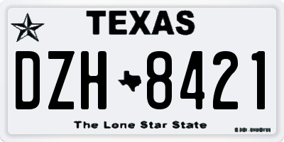TX license plate DZH8421
