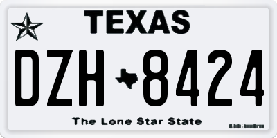 TX license plate DZH8424