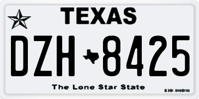 TX license plate DZH8425