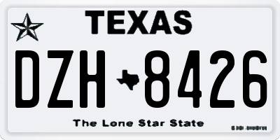 TX license plate DZH8426