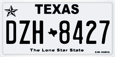TX license plate DZH8427