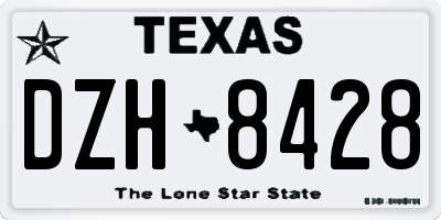 TX license plate DZH8428