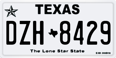 TX license plate DZH8429