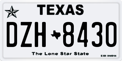 TX license plate DZH8430