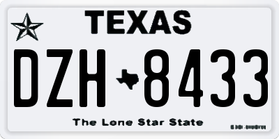 TX license plate DZH8433