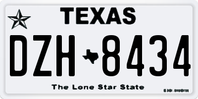 TX license plate DZH8434