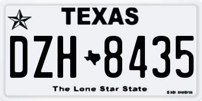 TX license plate DZH8435
