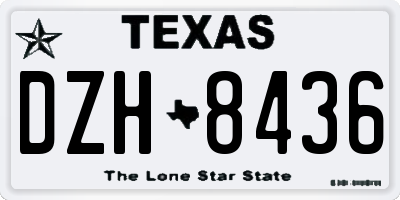 TX license plate DZH8436