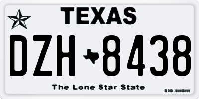 TX license plate DZH8438