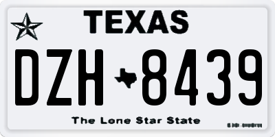 TX license plate DZH8439