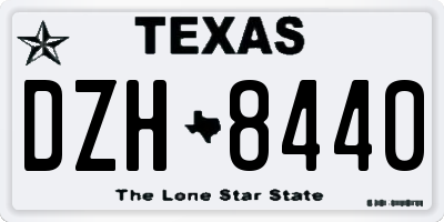 TX license plate DZH8440