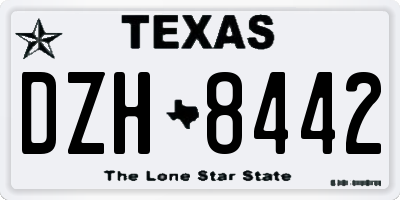 TX license plate DZH8442