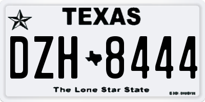 TX license plate DZH8444