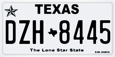 TX license plate DZH8445
