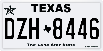 TX license plate DZH8446