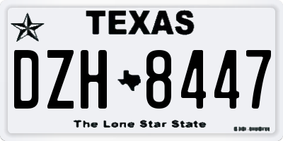TX license plate DZH8447