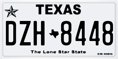 TX license plate DZH8448