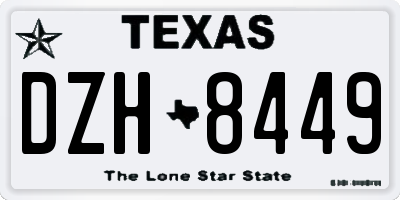 TX license plate DZH8449