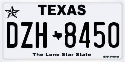 TX license plate DZH8450
