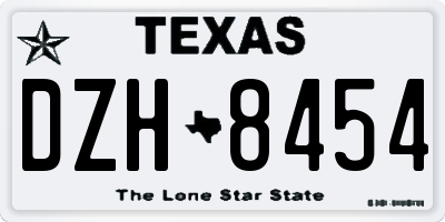 TX license plate DZH8454