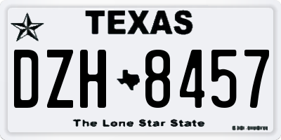 TX license plate DZH8457