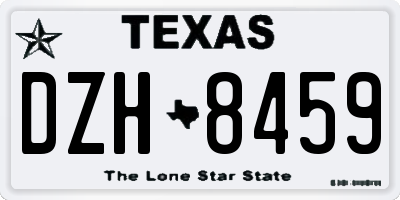 TX license plate DZH8459