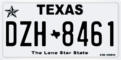 TX license plate DZH8461