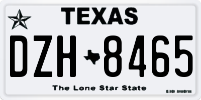 TX license plate DZH8465