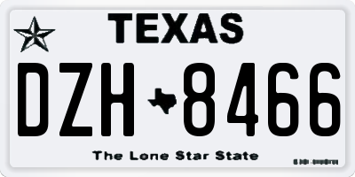 TX license plate DZH8466