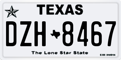 TX license plate DZH8467