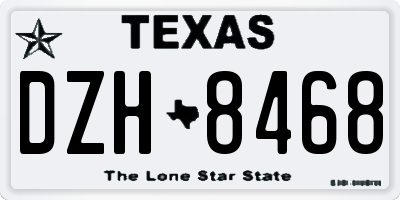 TX license plate DZH8468