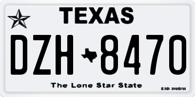 TX license plate DZH8470