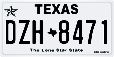 TX license plate DZH8471