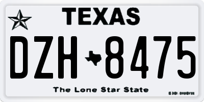 TX license plate DZH8475