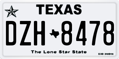 TX license plate DZH8478