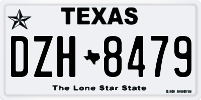 TX license plate DZH8479