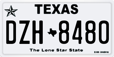 TX license plate DZH8480