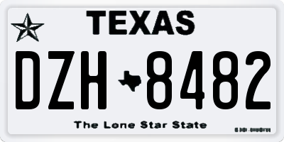 TX license plate DZH8482